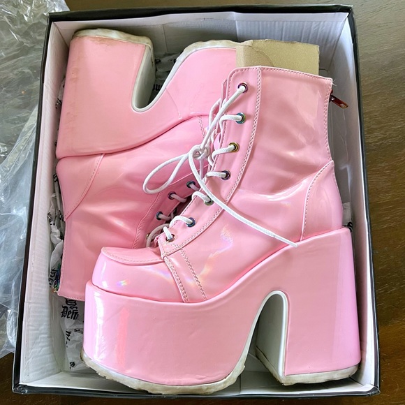 Demonia Shoes - Demonia Camel 203 - Baby Pink Hologram